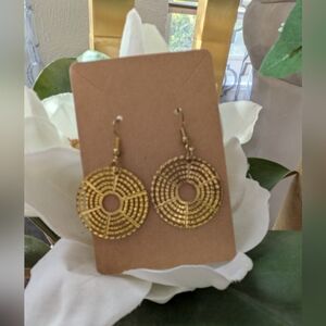 Gold Tone Abstract Earrings
